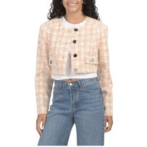 TOCCIN Lainey Crew Neck Cropped Jacket